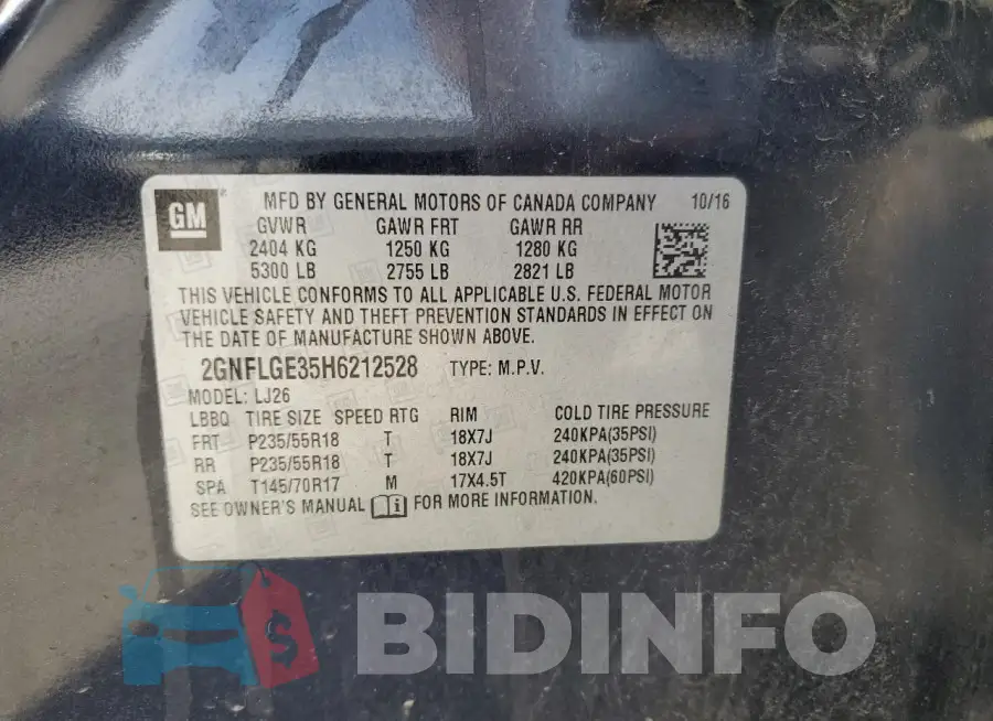 2GNFLGE35H6212528 Photo# 13