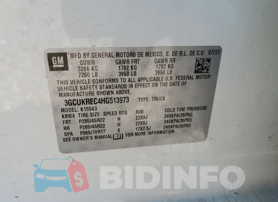 3GCUKREC4HG513973 Photo# 12