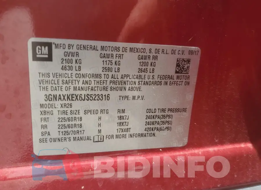 3GNAXKEX6JS523316 Photo# 12