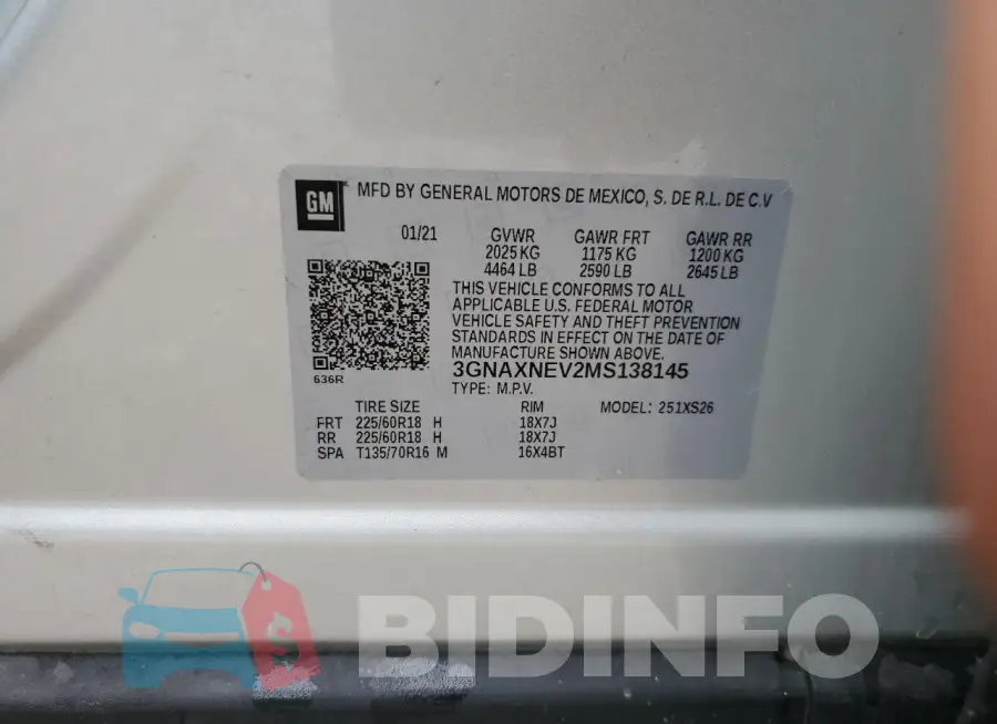3GNAXNEV2MS138145 Photo# 13