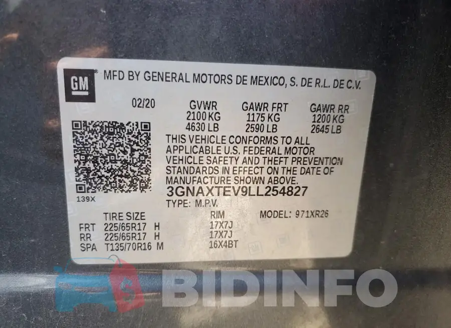 3GNAXTEV9LL254827 Photo# 13