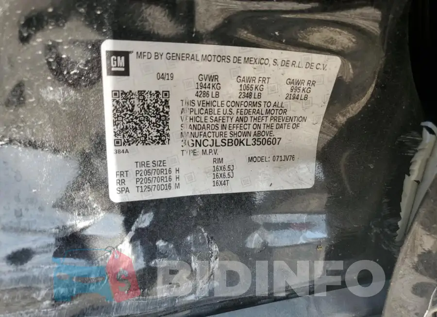 3GNCJLSB0KL350607 Photo# 13