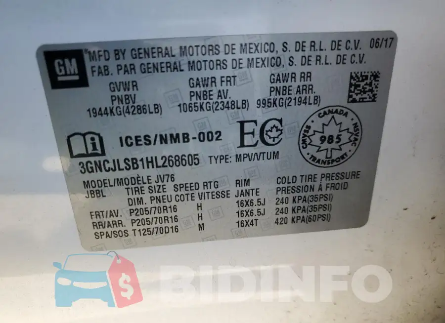 3GNCJLSB1HL268605 Photo# 12