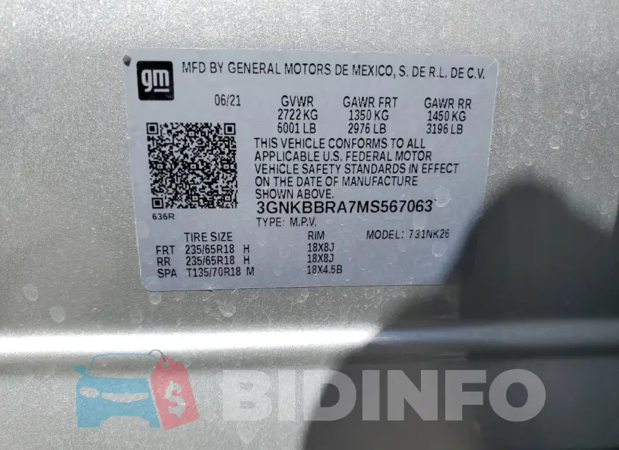 3GNKBBRA7MS567063 Photo# 14