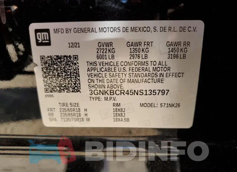 3GNKBCR45NS135797 Photo# 14