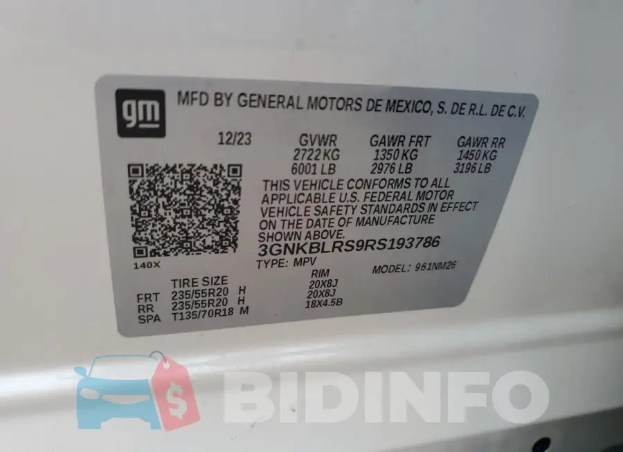 3GNKBLRS9RS193786 Photo# 13