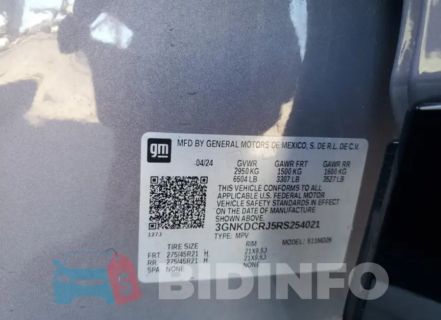 3GNKDCRJ5RS254021 Photo# 13