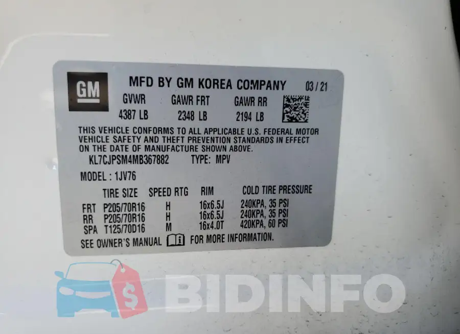 KL7CJPSM4MB367882 Photo# 14