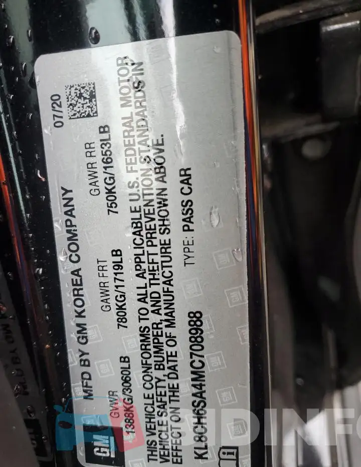 KL8CH6SA4MC708988 Photo# 14