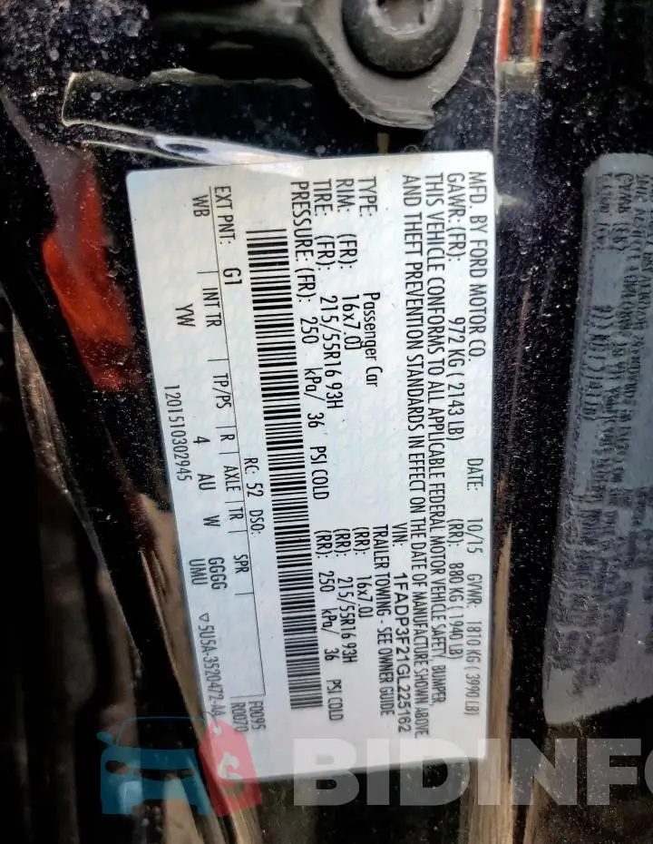 1FADP3F21GL225162 Photo# 12