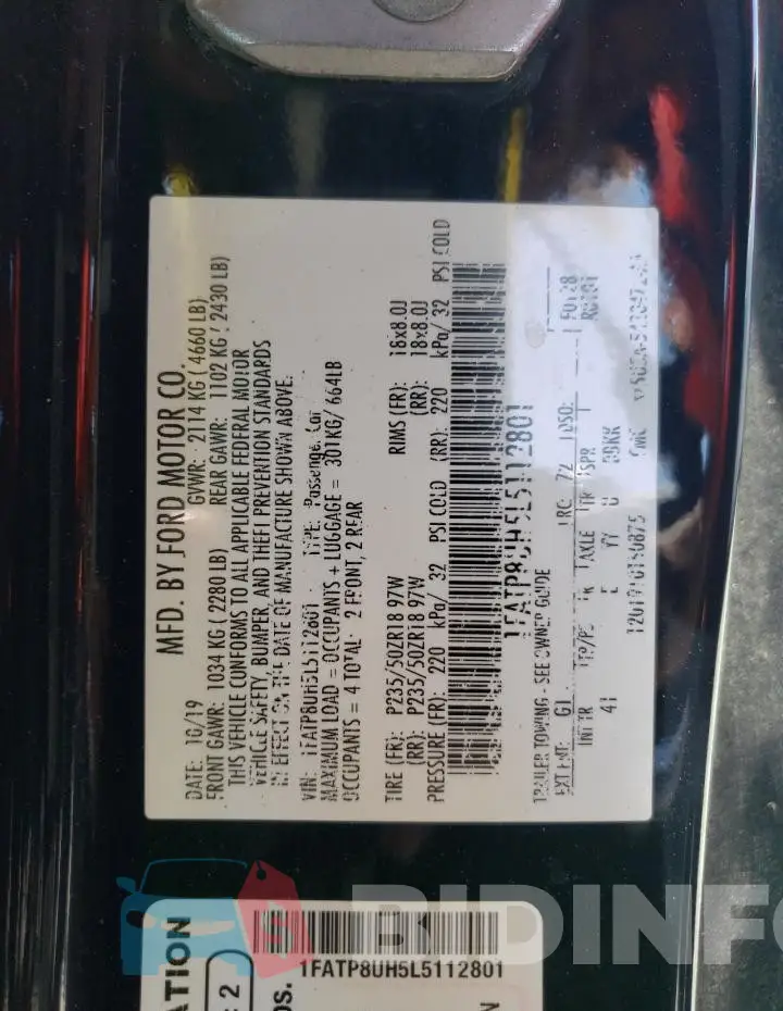 1FATP8UH5L5112801 Photo# 12