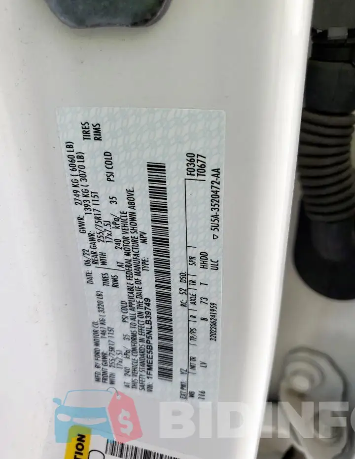 1FMEE5BP5NLB39749 Photo# 13