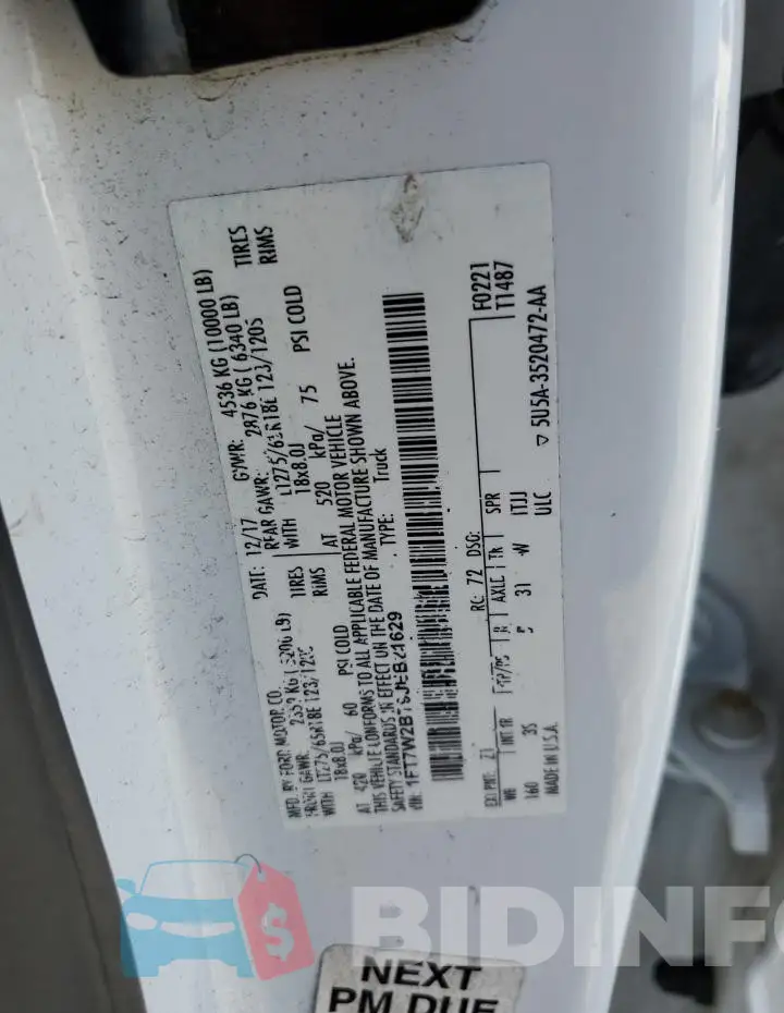 1FT7W2BT9JEB21629 Photo# 13