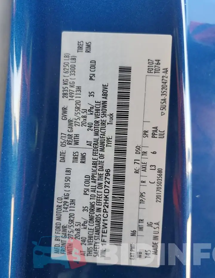 1FTEW1CP2HKD72796 Photo# 12