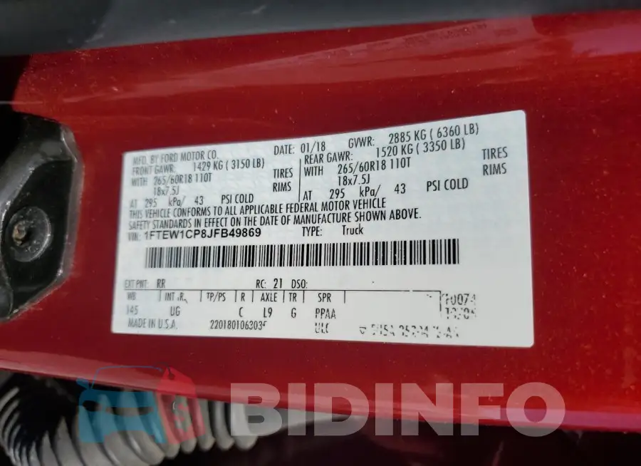 1FTEW1CP8JFB49869 Photo# 13