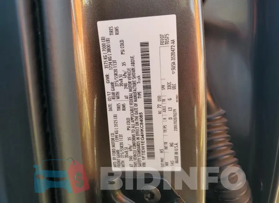 1FTEW1EG4HKC84085 Photo# 12