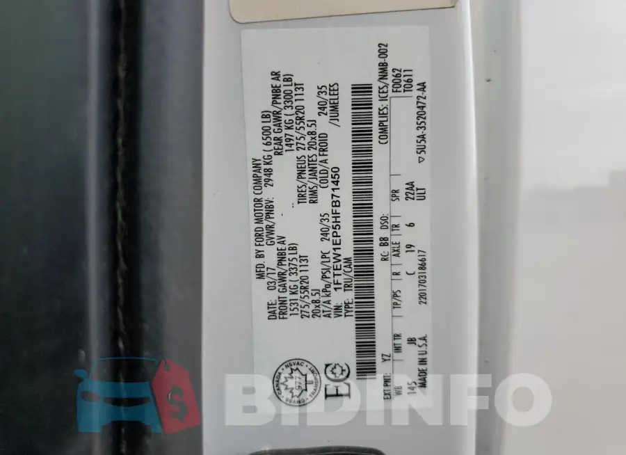 1FTEW1EP5HFB71450 Photo# 13