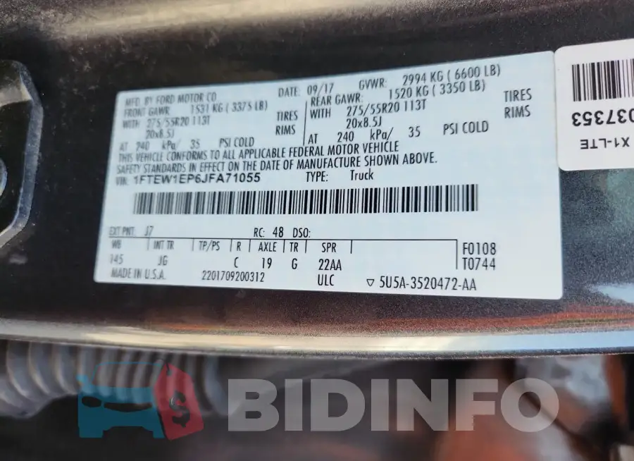 1FTEW1EP6JFA71055 Photo# 12