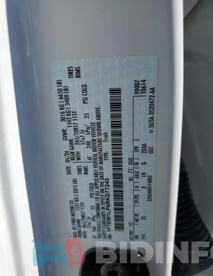 1FTEW1LP6RKD77243 Photo# 13