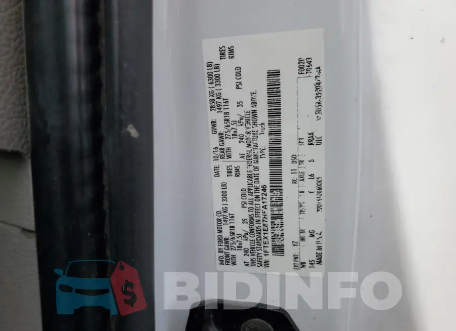 1FTEX1E87HFA17246 Photo# 12
