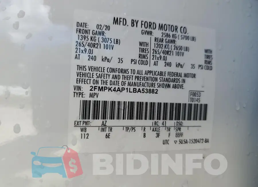 2FMPK4AP1LBA53882 Photo# 14