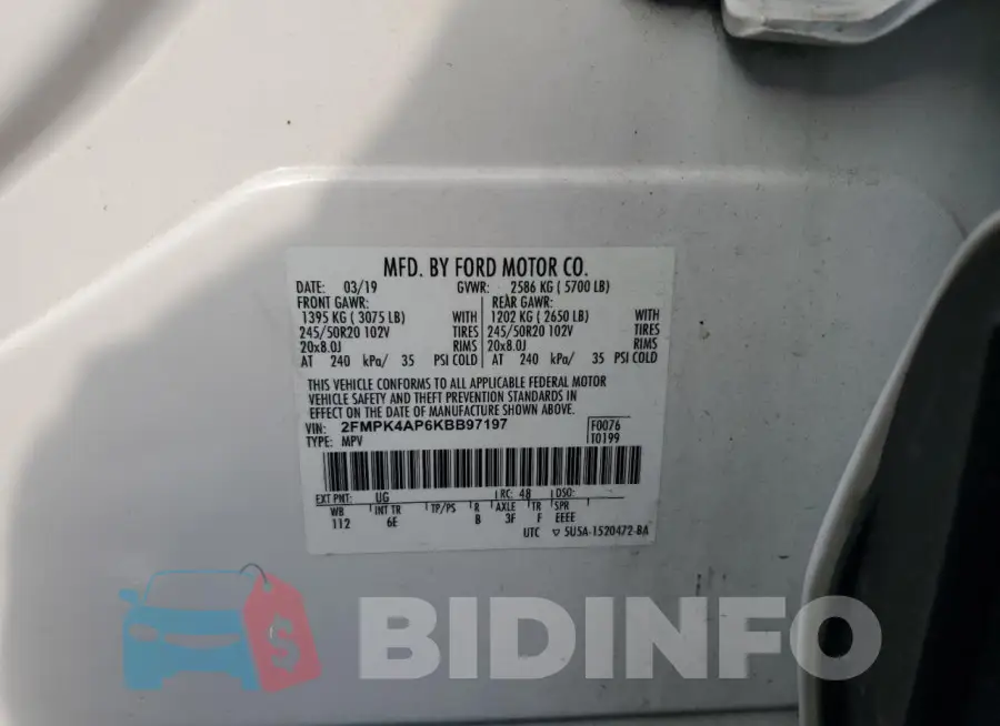 2FMPK4AP6KBB97197 Photo# 13