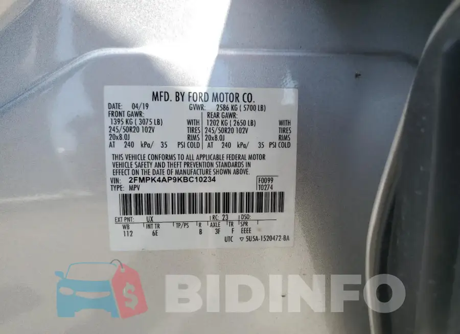2FMPK4AP9KBC10234 Photo# 13