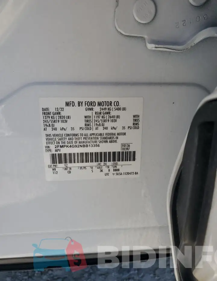 2FMPK4G92NBB13356 Photo# 13