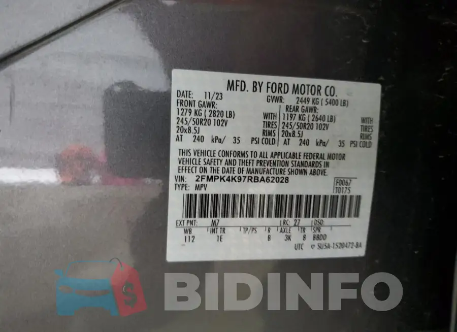 2FMPK4K97RBA62028 Photo# 13