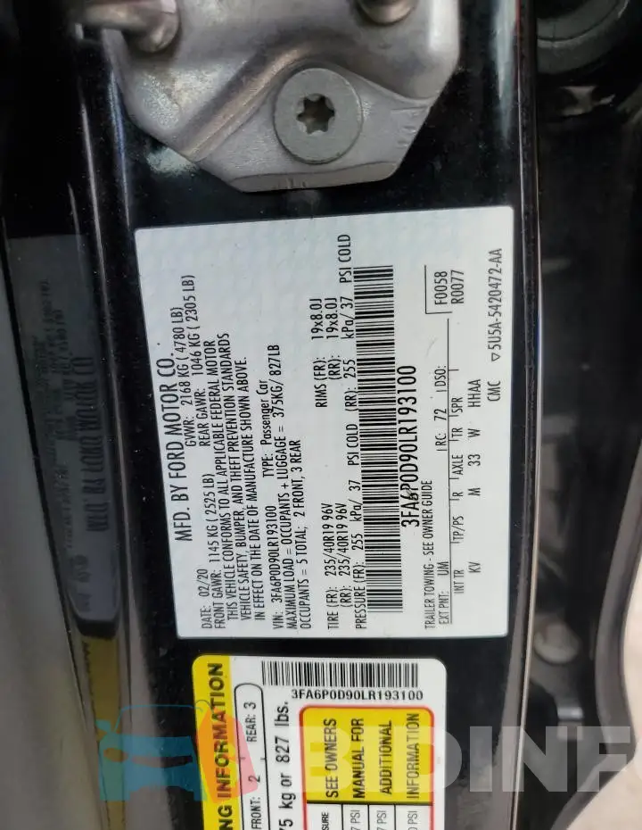 3FA6P0D90LR193100 Photo# 12