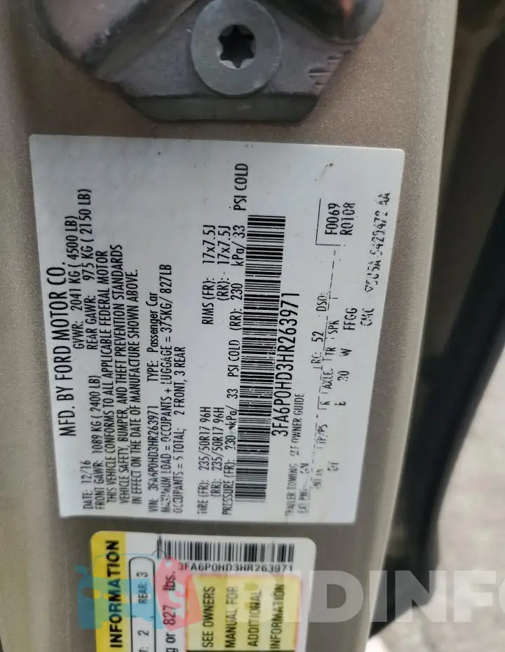 3FA6P0HD3HR263971 Photo# 13