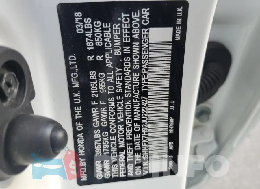 SHHFK7H92JU222427 Photo# 13