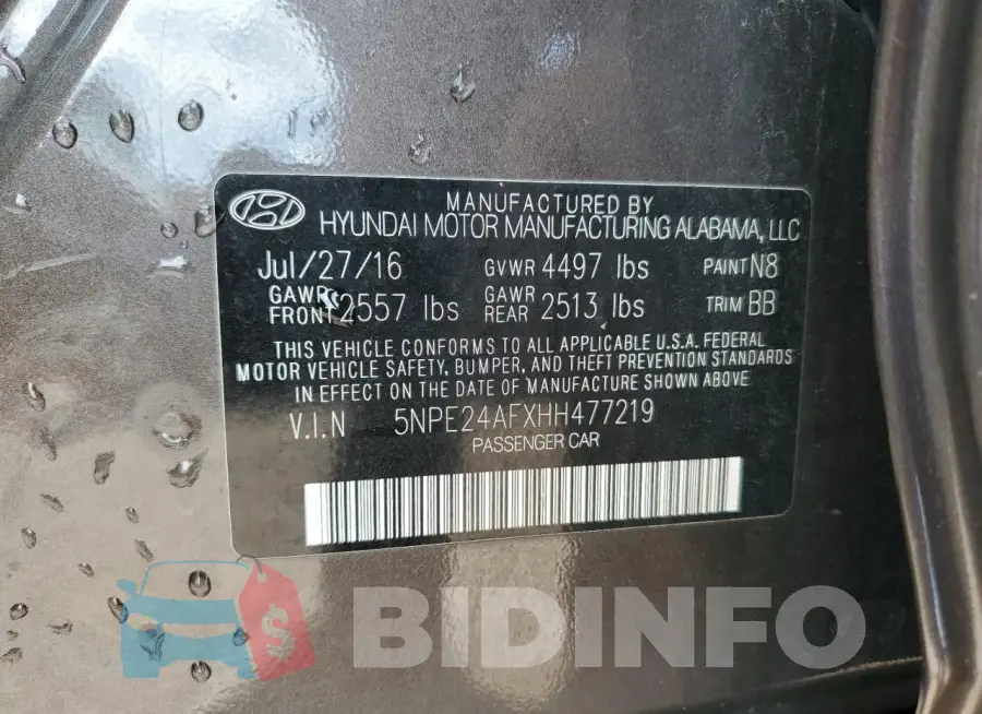 5NPE24AFXHH477219 Photo# 12
