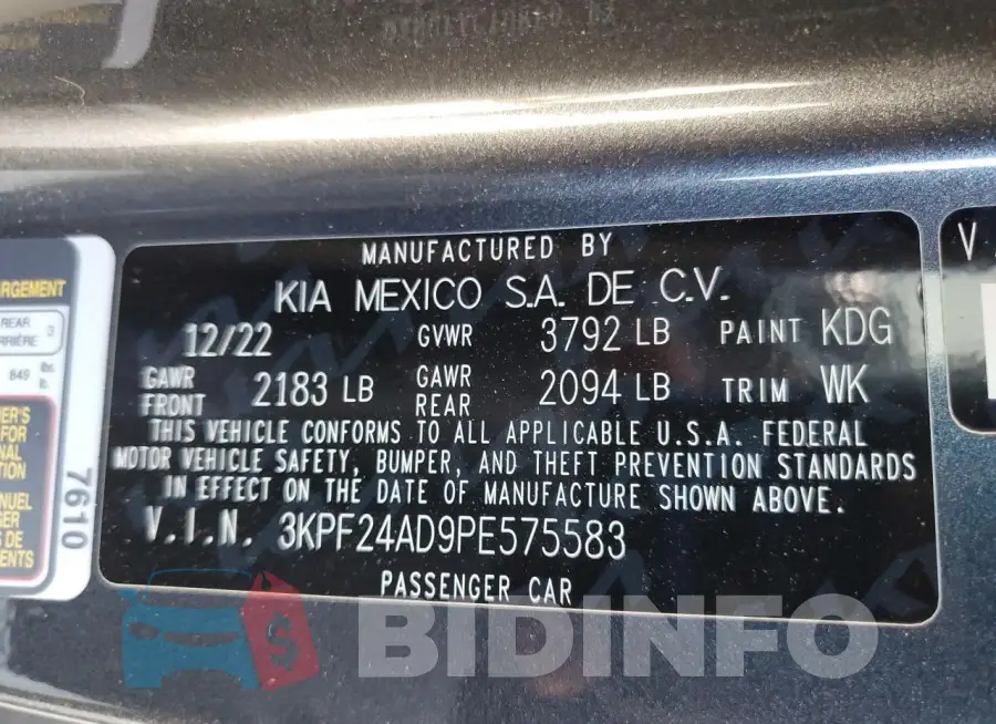 3KPF24AD9PE575583 Photo# 12