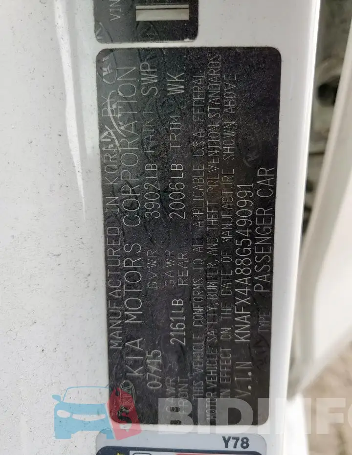 KNAFX4A88G5490991 Photo# 12