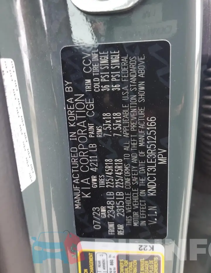KNDCT3LE3R5125166 Photo# 12