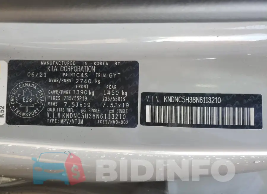 KNDNC5H38N6113210 Photo# 13