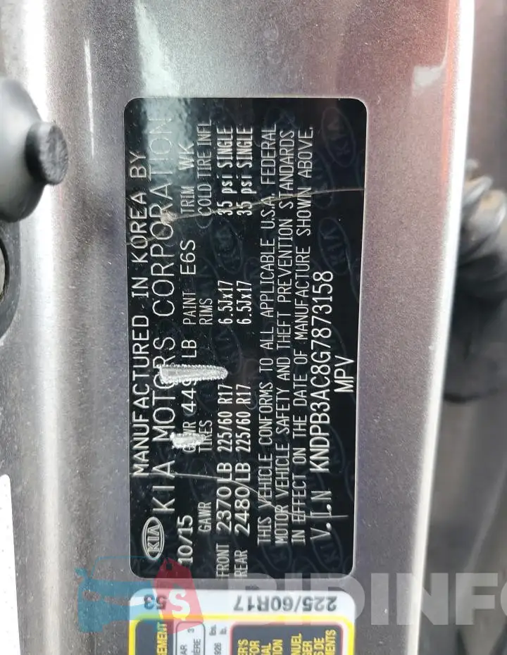KNDPB3AC8G7873158 Photo# 13