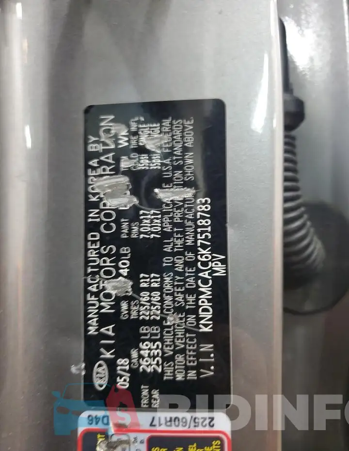KNDPMCAC6K7518783 Photo# 13
