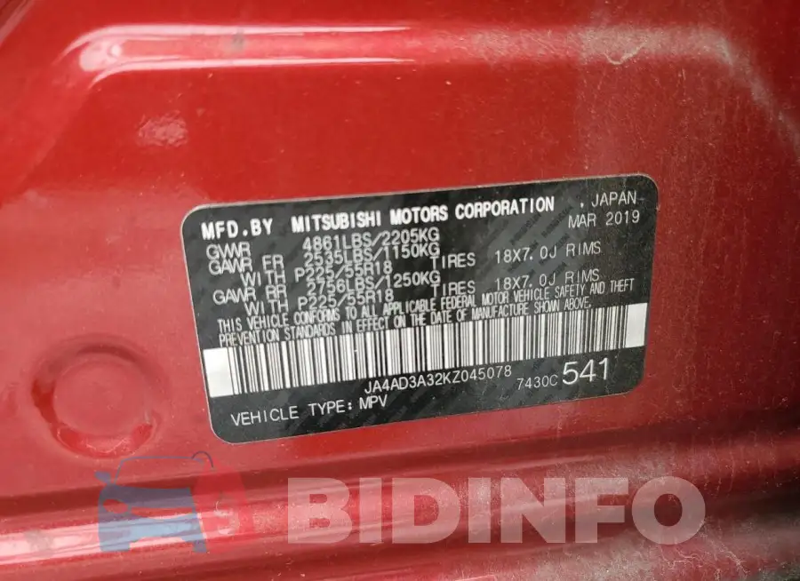 JA4AD3A32KZ045078 Photo# 13