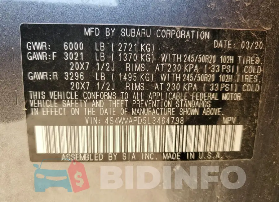 4S4WMAPD5L3464798 Photo# 14