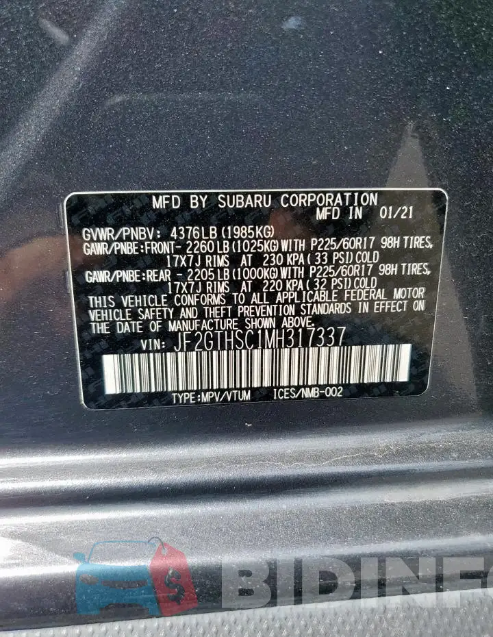 JF2GTHSC1MH317337 Photo# 13