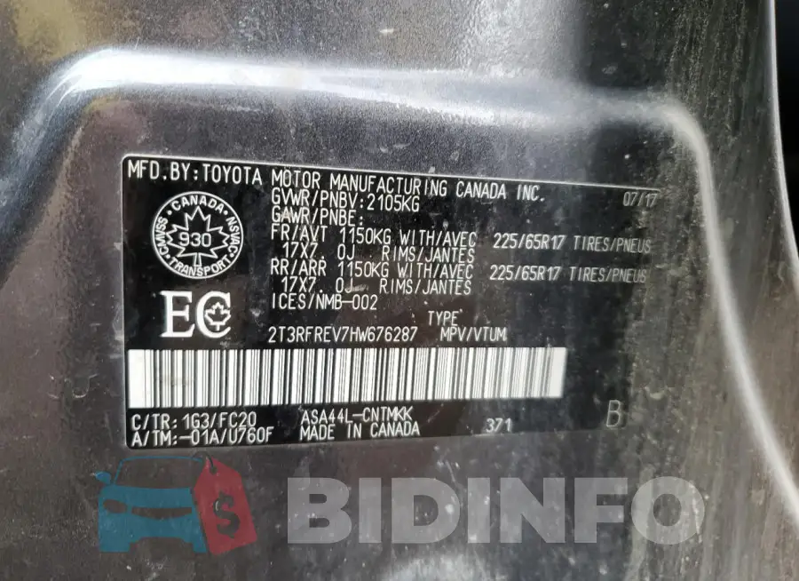 2T3RFREV7HW676287 Photo# 14