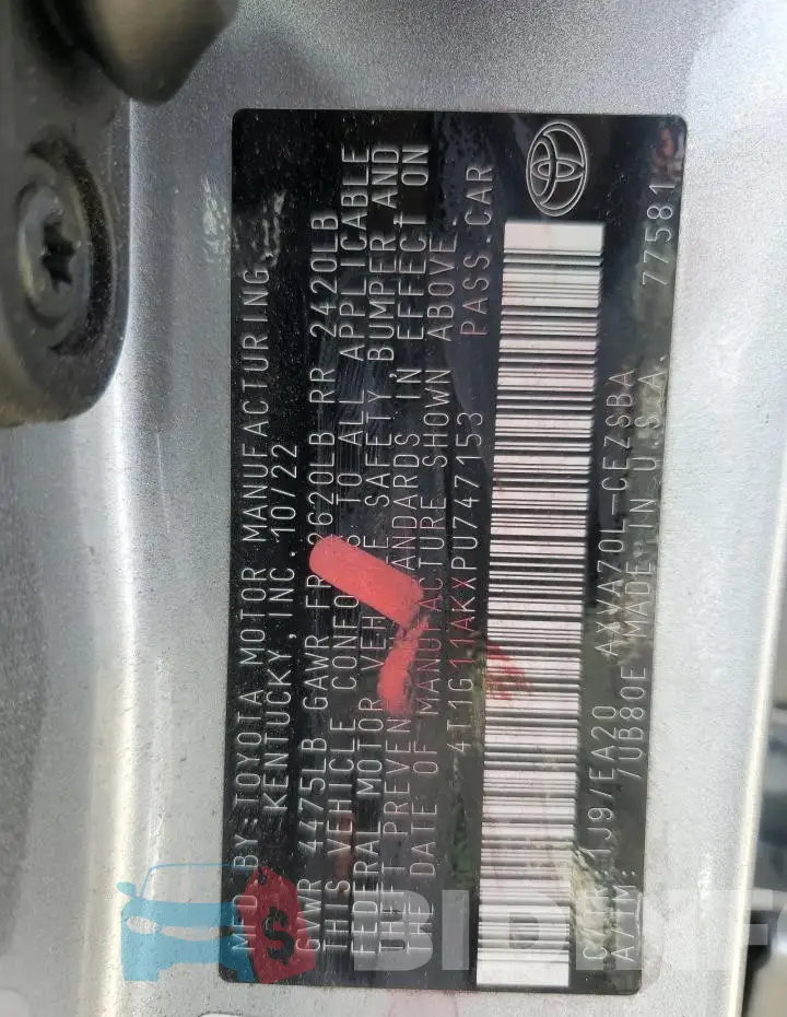 4T1G11AKXPU747153 Photo# 13