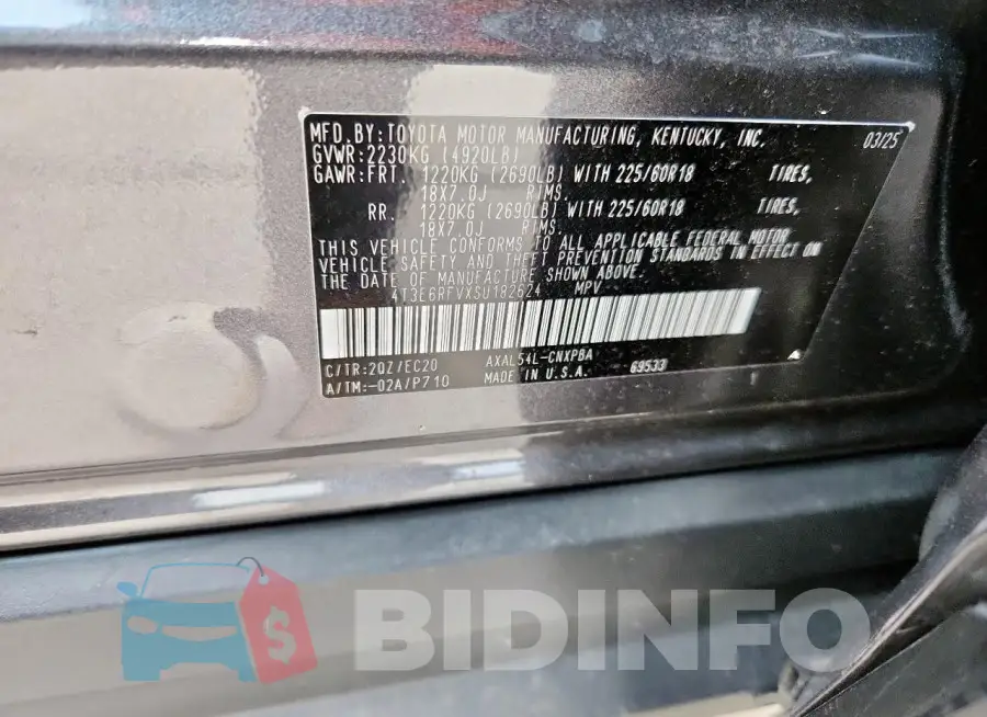4T3E6RFVXSU182624 Photo# 13