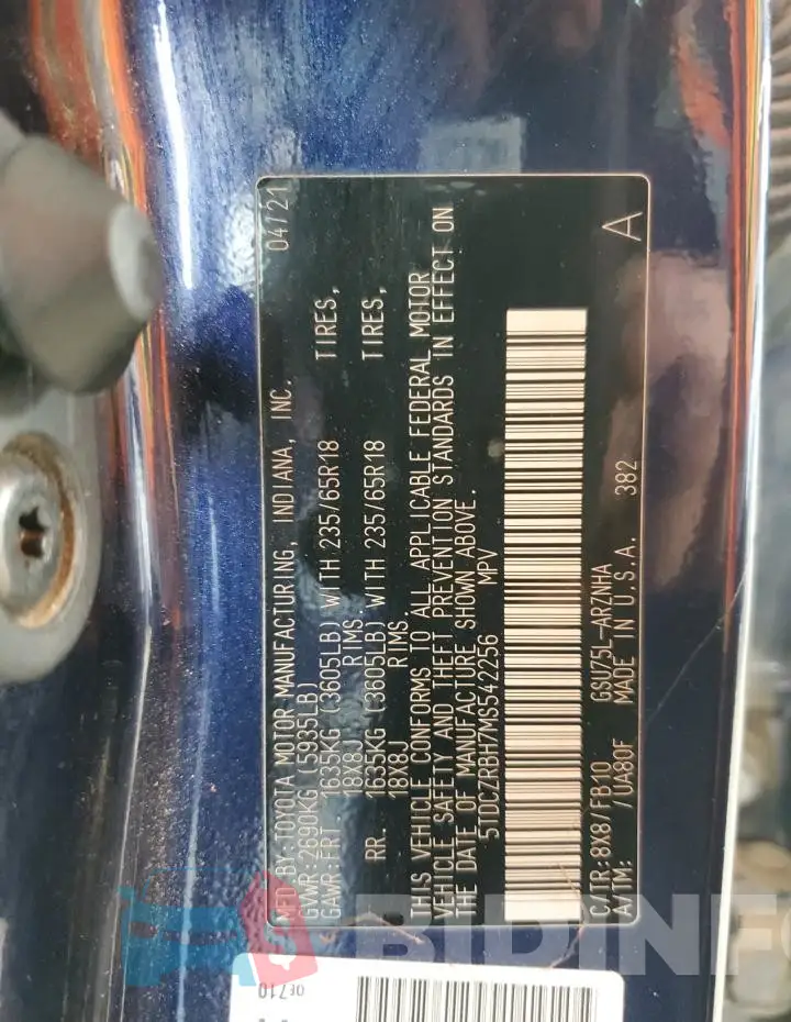 5TDCZRBH7MS542256 Photo# 13