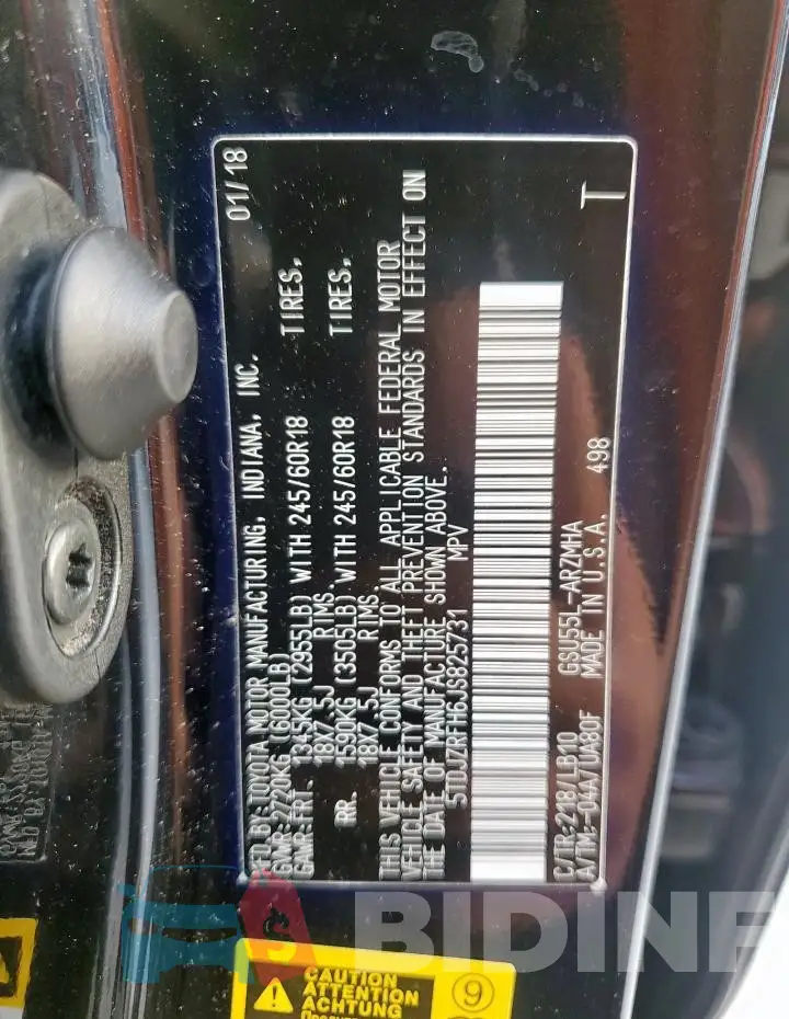 5TDJZRFH6JS825731 Photo# 13