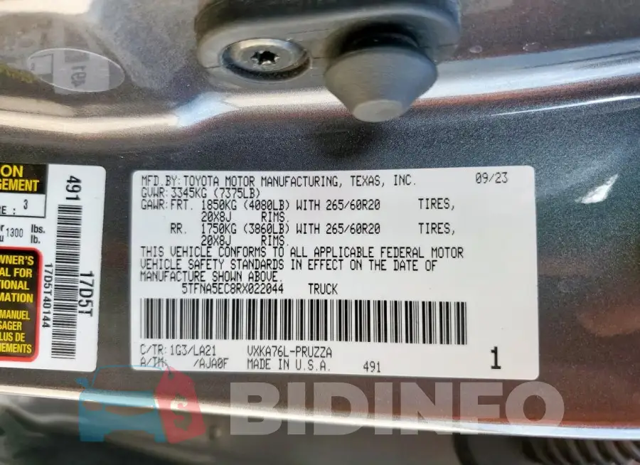 5TFNA5EC8RX022044 Photo# 12
