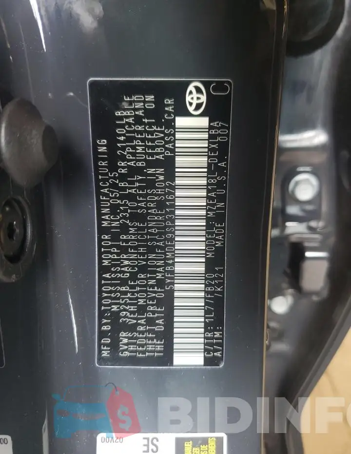 5YFB4MDE9SP311672 Photo# 12
