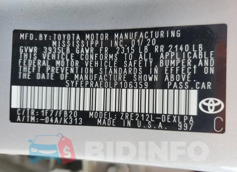 5YFEPRAE0LP106359 Photo# 13